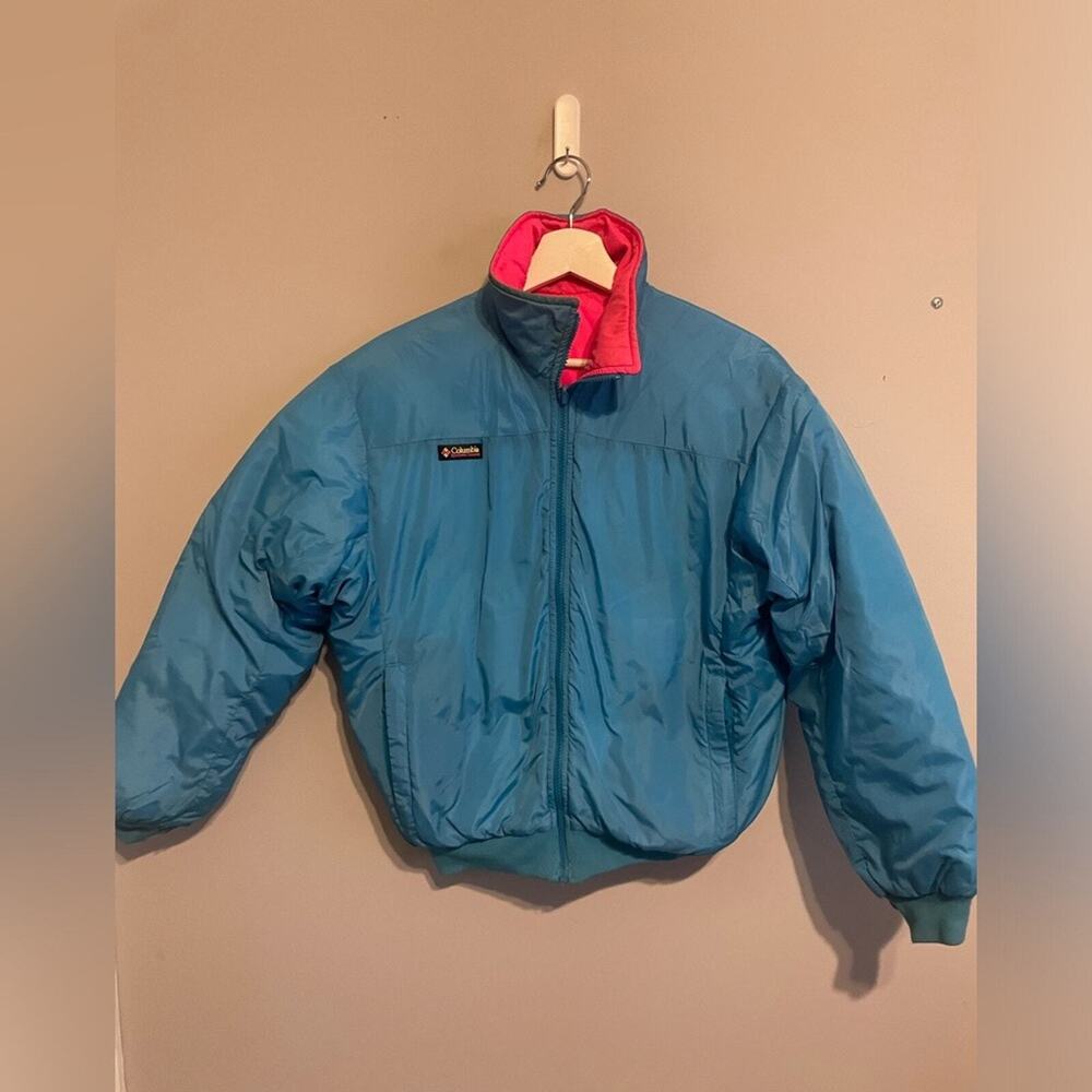 Retro Columbia Blue & Pink Reversible Ski‎ Jacket M